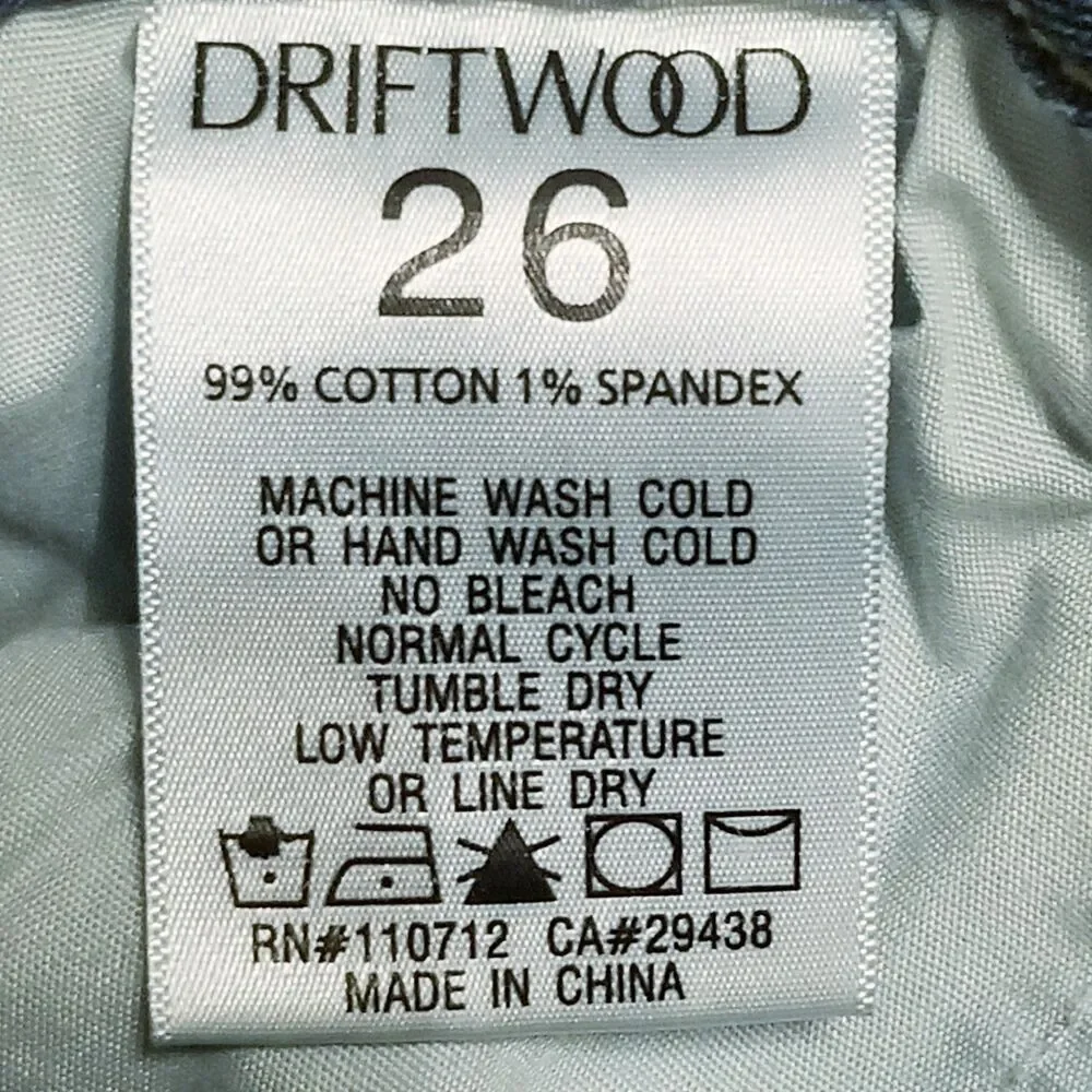 Driftwood Stella Jeans Women's Size 26x29 Stretch Faded Denim Whiskers (27x28.5)